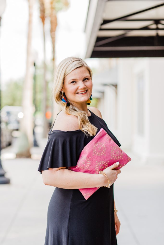 Black dress pink outlet shoes