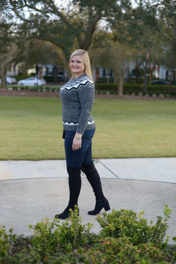 Fair-isle-sweater-and-over-the-knee-boots