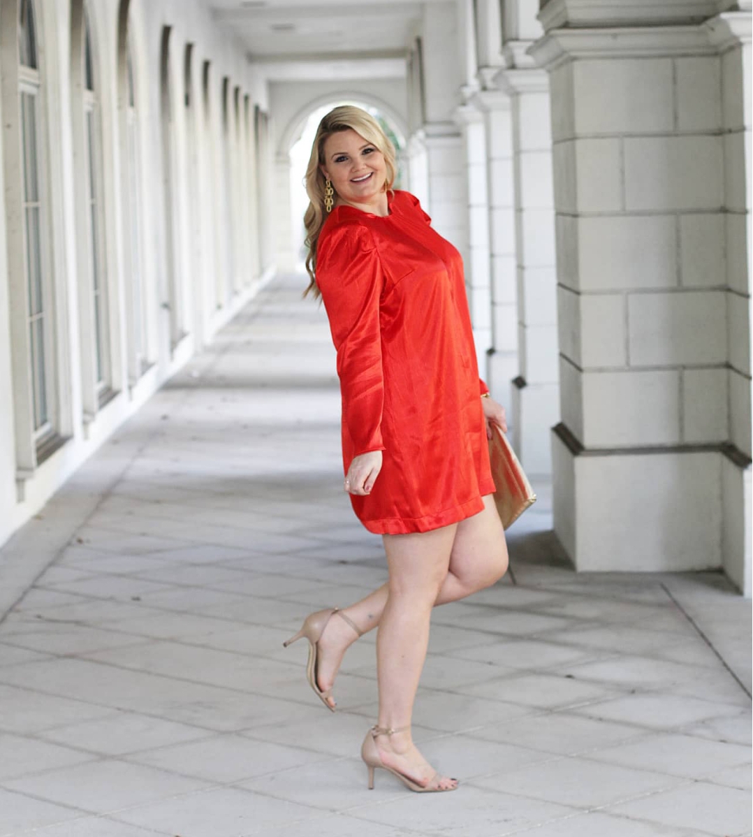Valentine's Day outfit inspiration featured by Orlando fashion blog, Fabulously Overdressed: image of a woman wearing red dress