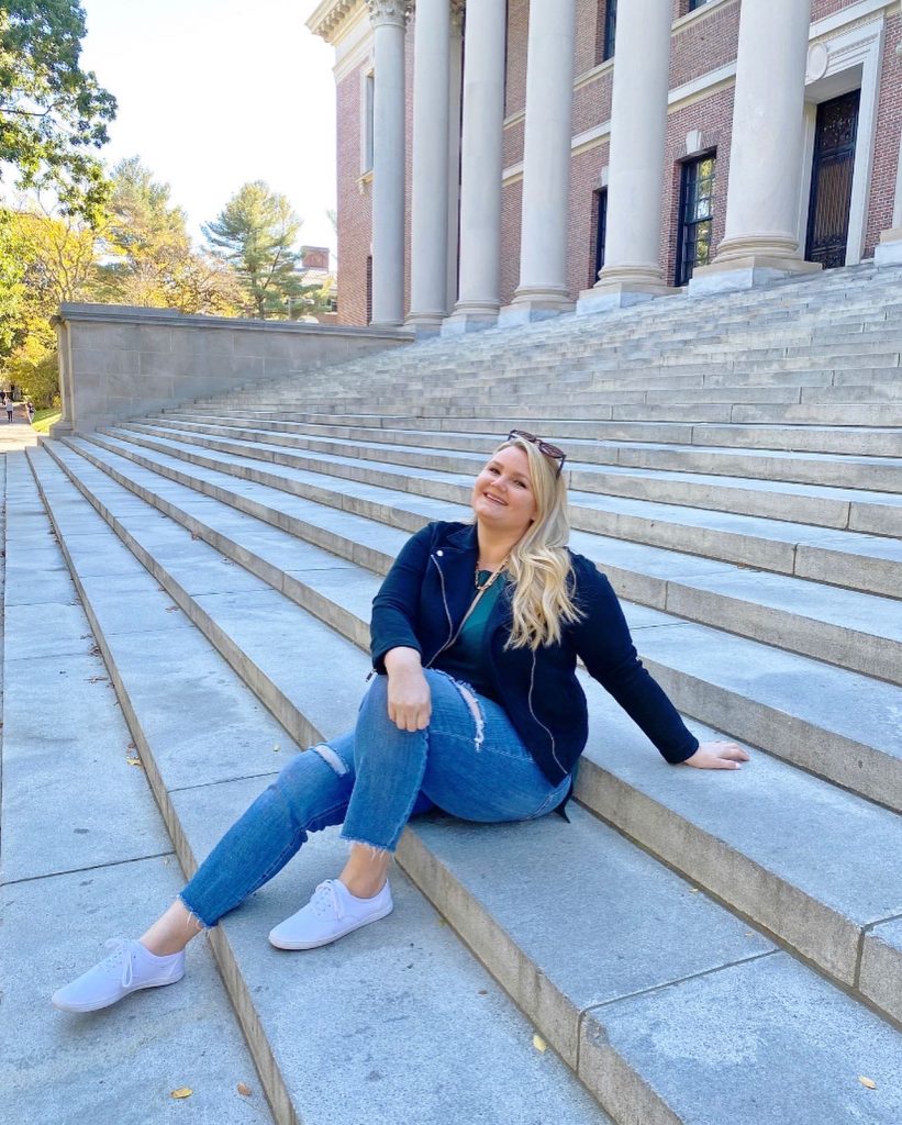 Emily at Harvard Library